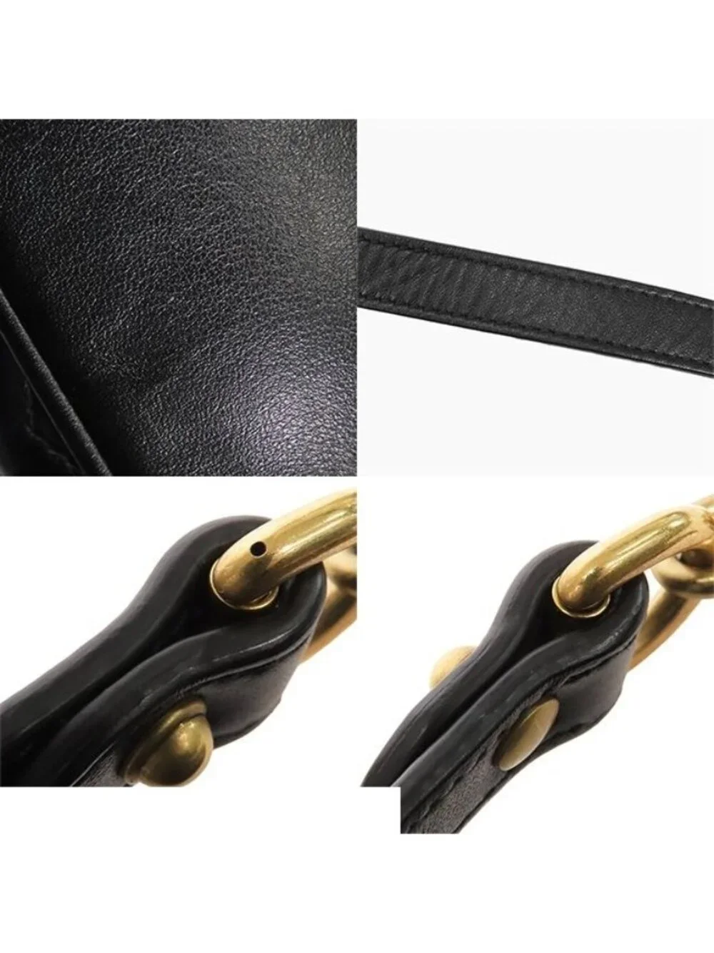 Gucci GG Marmont Black Leather Medium Heart Chain Shoulder Bag